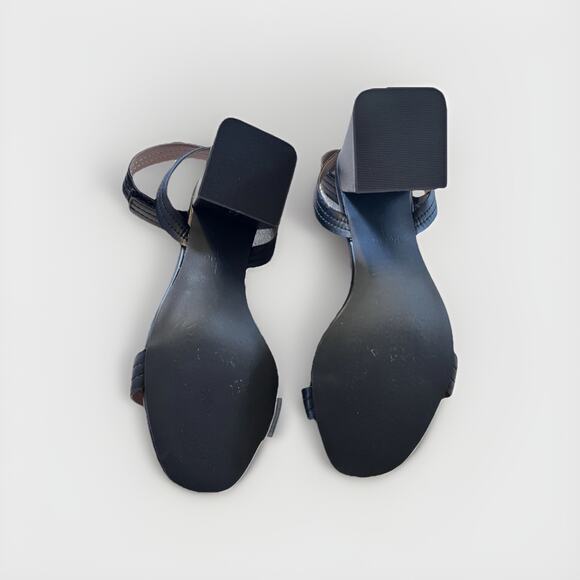 LINEA PAOLO Emmie Heeled Ankle Strap Leather Sandals Block Heels Size 6 Med - Picture 3 of 8